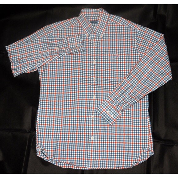 Fish Hippie Men’s Long Sleeve Button Down Gingham Plaid Check Shirt Size Medium - Picture 1 of 9